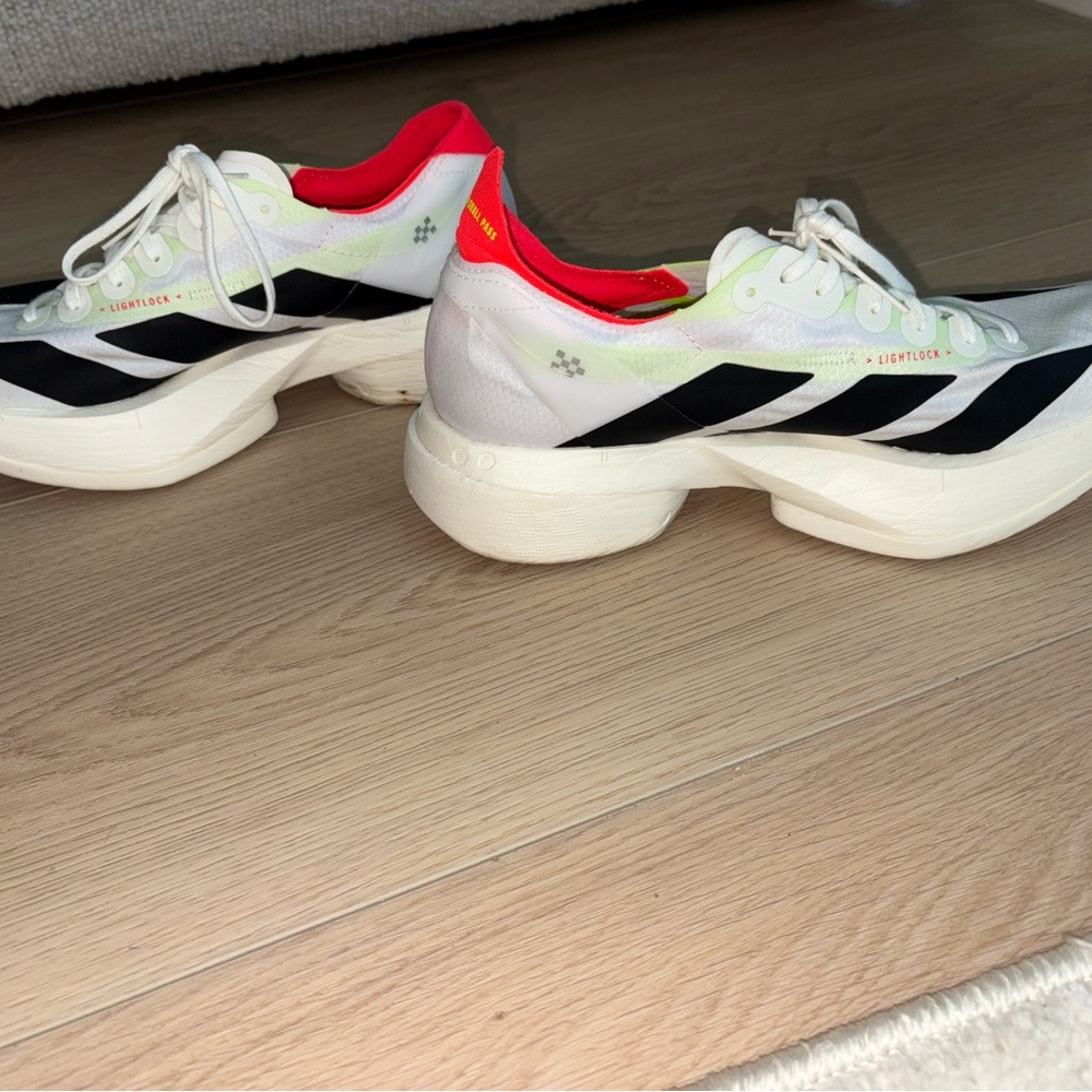 adidas White and Black Sneakers with Red Accents